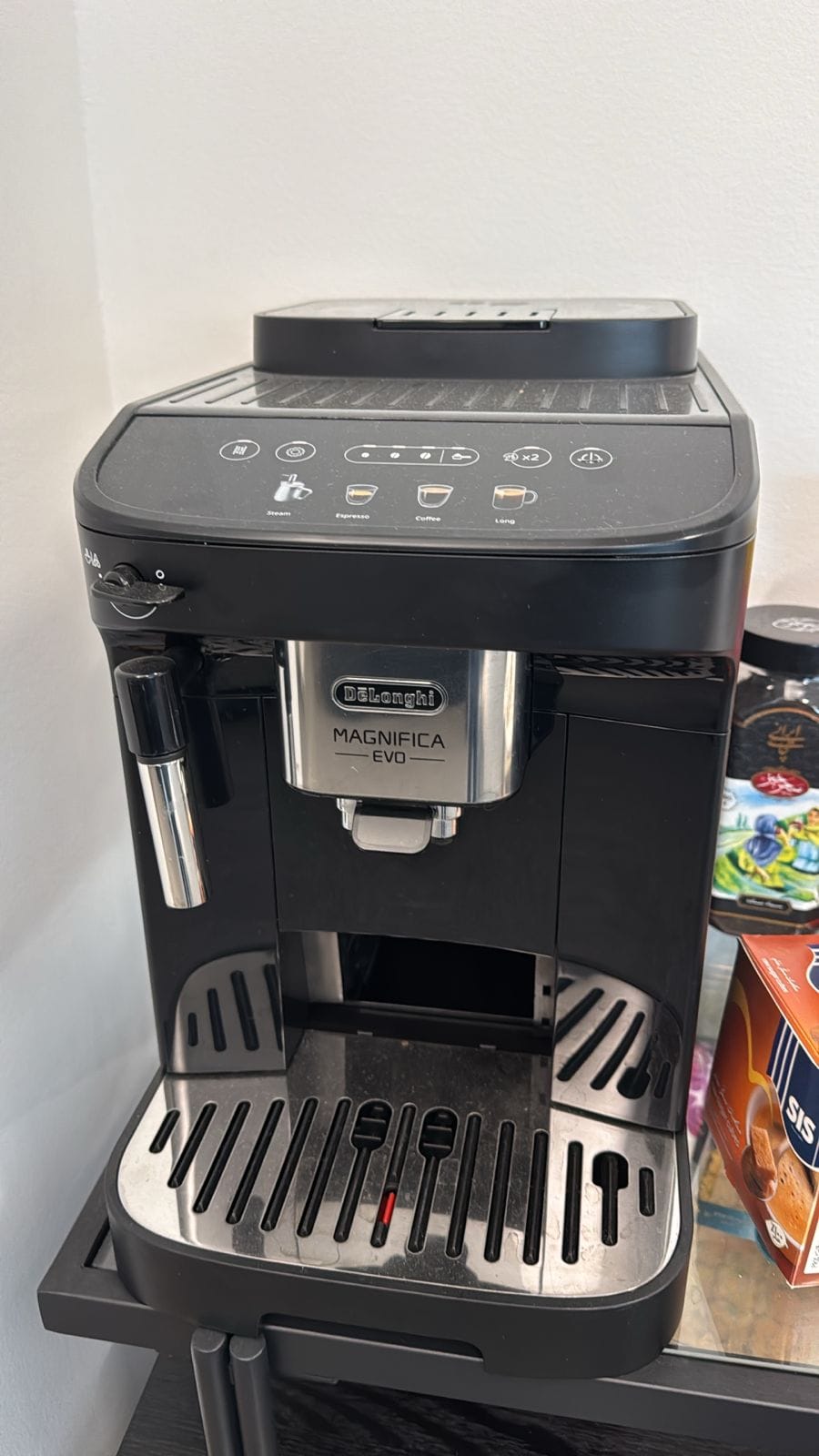 Bean-to-cup coffee machine on the bench for service
