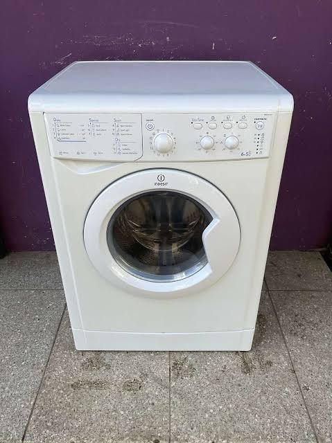 Compact white front-load washing machine